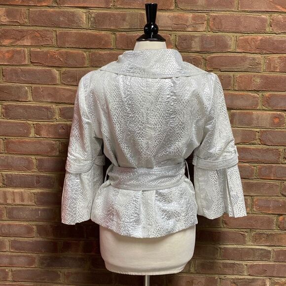 Cartise Silver Design Bell Sleeve Jacket Size 10 NEW - Picture 5 of 8